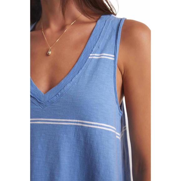 NEW Z SUPPLY vagabond twin stripe tank top in blue isle - Picture 3 of 3